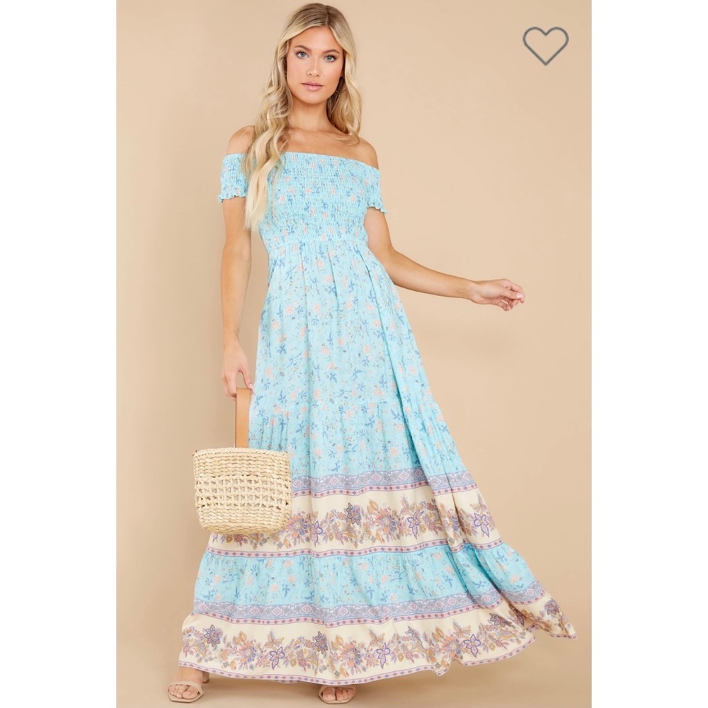 Off the shoulder maxi dress from Red Dress Boutique